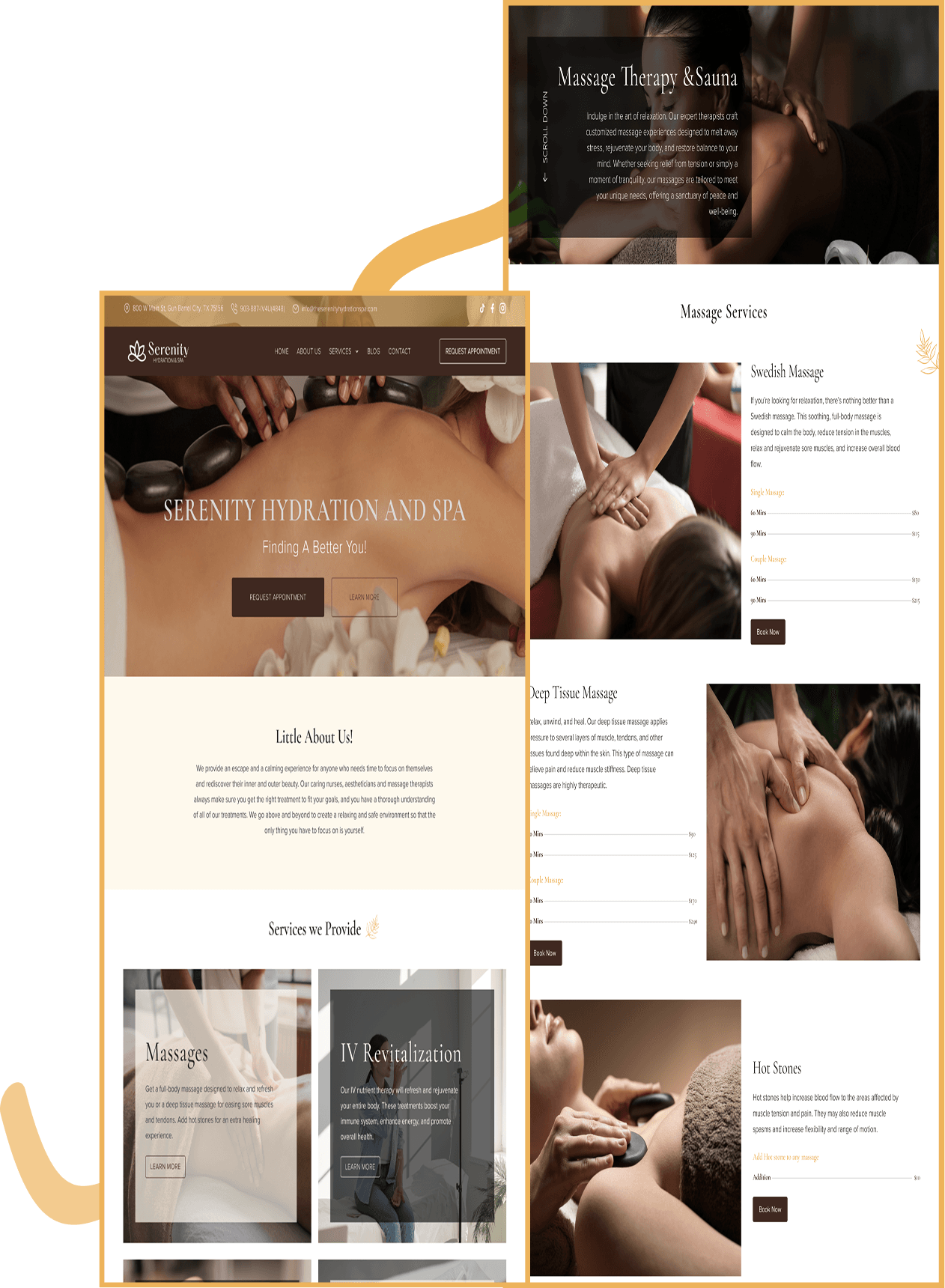 serenity spa mobile home page