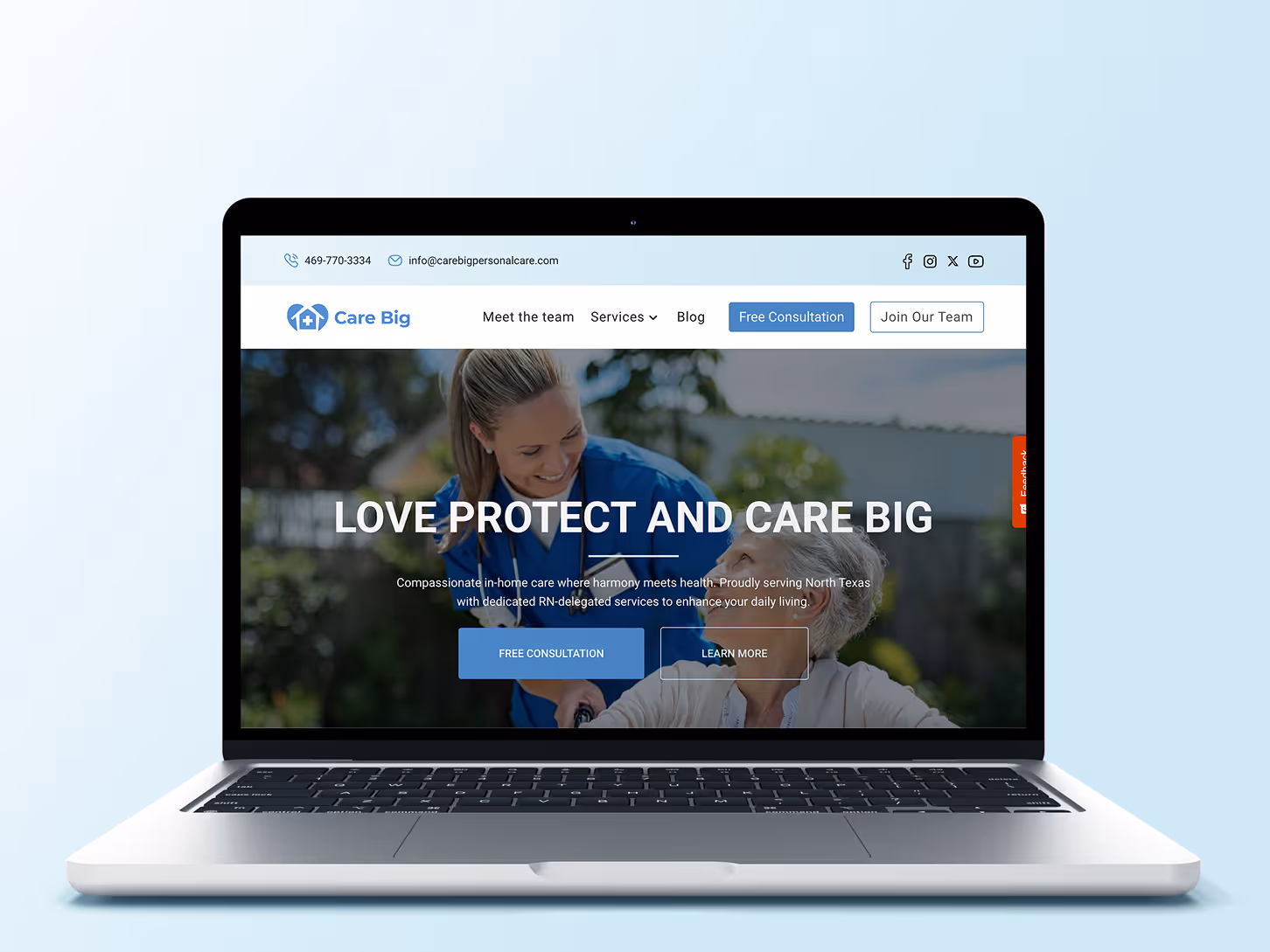 Care Big website screen